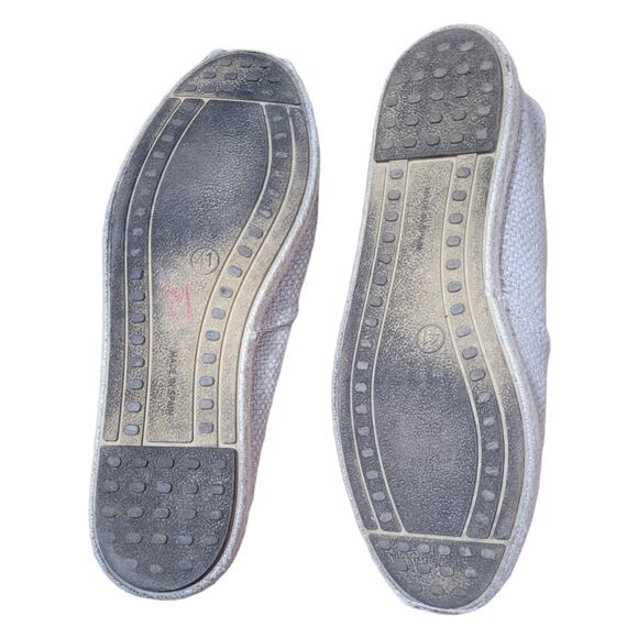 Eric Michael Espadrille Flats Womens 9.5 Taupe Striped Woven Slip On Shoes Spain - Picture 7 of 7